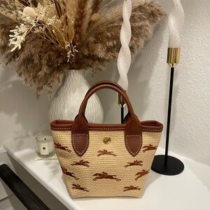 Longchamp le Panier Pliage XS Crossbody Brown and Tan